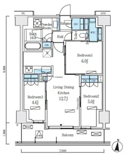 ロイヤルパークス赤羽ノース【5階】の間取り