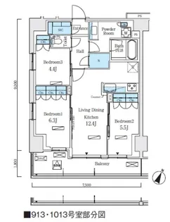 ロイヤルパークス赤羽ノース【9階】の間取り
