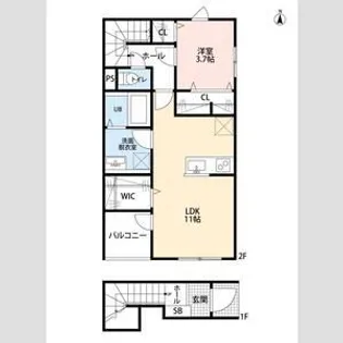 リーブルファイン足立南花畑【2階】の間取り