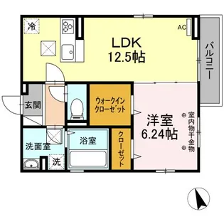 サンティエII【1階】の間取り
