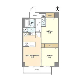 グランカーサ尾久【4階】の間取り