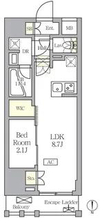 アジールコート王子【2階】の間取り