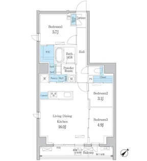 デュオフラッツ板橋大山【5階】の間取り