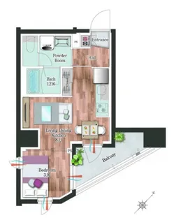 デュオフラッツ板橋大山【8階】の間取り