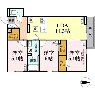 セレスティア西新井II【1階】の間取り