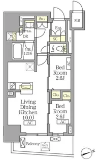 テラス北千住【3階】の間取り