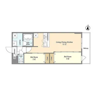 アルファコート梅島【2階】の間取り