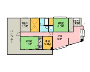 大日野ハイツ【3階】の間取り
