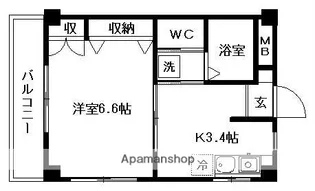 シャイン王子神谷【3階】の間取り