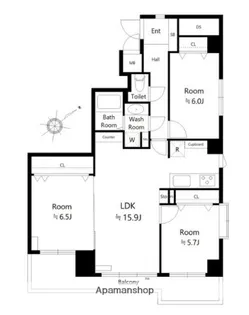 ジェム赤羽アドバンスドシティ【6階】の間取り