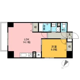 カーサ フェリーチェ【9階】の間取り