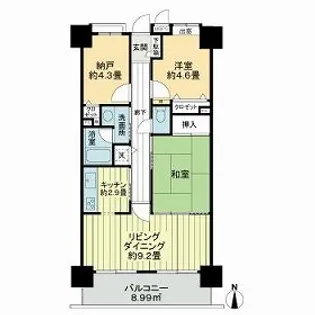 ライオンズプラザ梅島【8階】の間取り