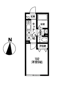カーサポトロ【102号室号室】の間取り