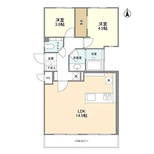 南田中コートハウス【1階】の間取り