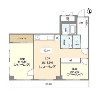 ウィンベルコーラス蓮沼【2階】の間取り