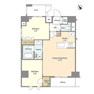 ディームス駒込【8階】の間取り