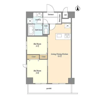 グランカーサ南千住【4階】の間取り
