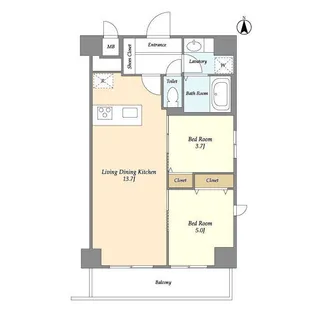 グランカーサ南千住【6階】の間取り