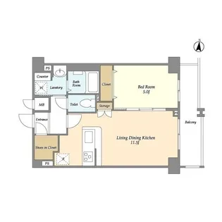 グランカミーユ江北【4階】の間取り
