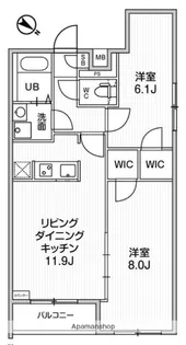 ジェノヴィア板橋本町Ⅲスカイガーデン【3階】の間取り