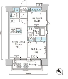 フルハウス赤羽【6階】の間取り