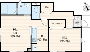 ルミエール光Ⅱ【101号室号室】の間取り