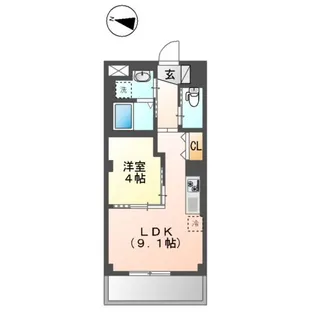 コンフォート 若木【1階】の間取り