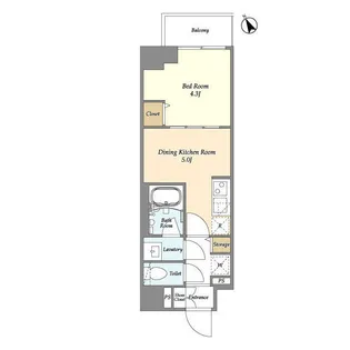 グランカーサ江戸川橋【5階】の間取り
