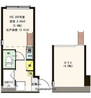 アッシュコート大山【2階】の間取り