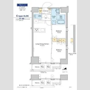 プラウドフラット本郷三丁目【9階】の間取り