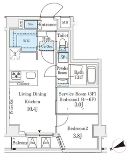 アジールコート山手動坂【3階】の間取り