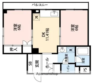 レナジア保木間【5階】の間取り