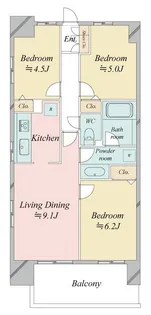 レジディア南千住【5階】の間取り
