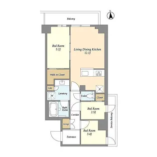 コンフォリア竹ノ塚イースト【3階】の間取り