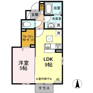 リバーサイド ホシノ Ⅴ【1階】の間取り