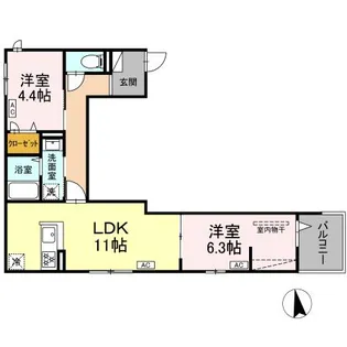 グラナーデ西新井栄町【2階】の間取り