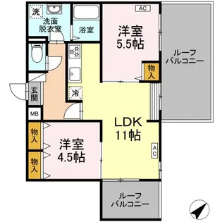 ロワール赤塚【3階】の間取り