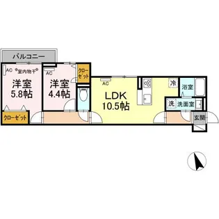 セレスティア南花畑II【3階】の間取り