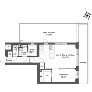 ルーウェ東大泉【5階】の間取り