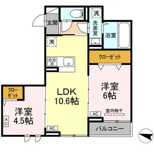 セレスティア西綾瀬【3階】の間取り