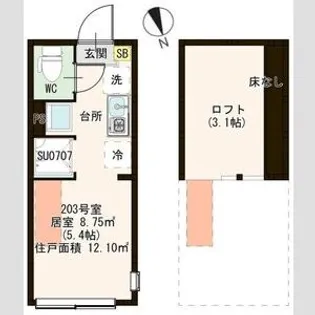 ハーモニーテラス上中里【2階】の間取り