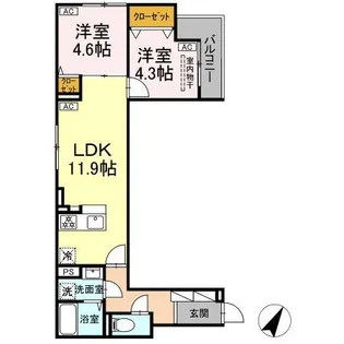 セレスティア扇III【3階】の間取り