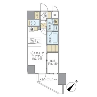 アジールコート町屋【15階】の間取り