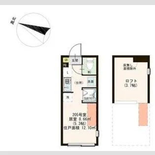 ソレイユテラス東十条【2階】の間取り