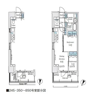 ロイヤルパークス赤羽ノース【4階】の間取り