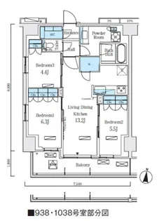 ロイヤルパークス赤羽ノース【4階】の間取り