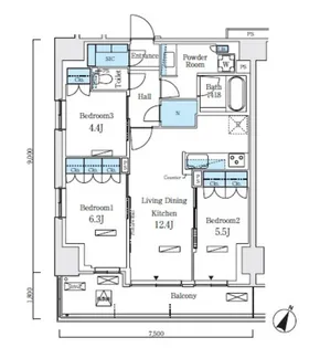ロイヤルパークス赤羽ノース【5階】の間取り