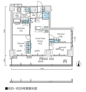 ロイヤルパークス赤羽ノース【9階】の間取り