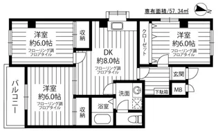 エレガンス浜中【2階】の間取り