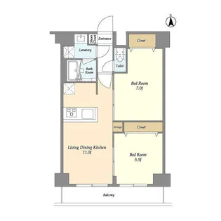 グランカーサ尾久【5階】の間取り